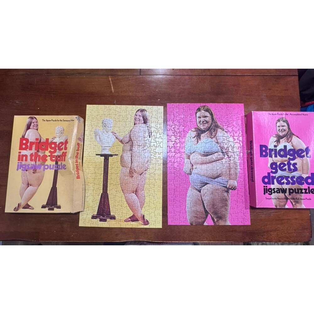 70s Bridget In The Buff -Bridget Gets Dressed Jigsaw Puzzle 300 Pc Both Complete